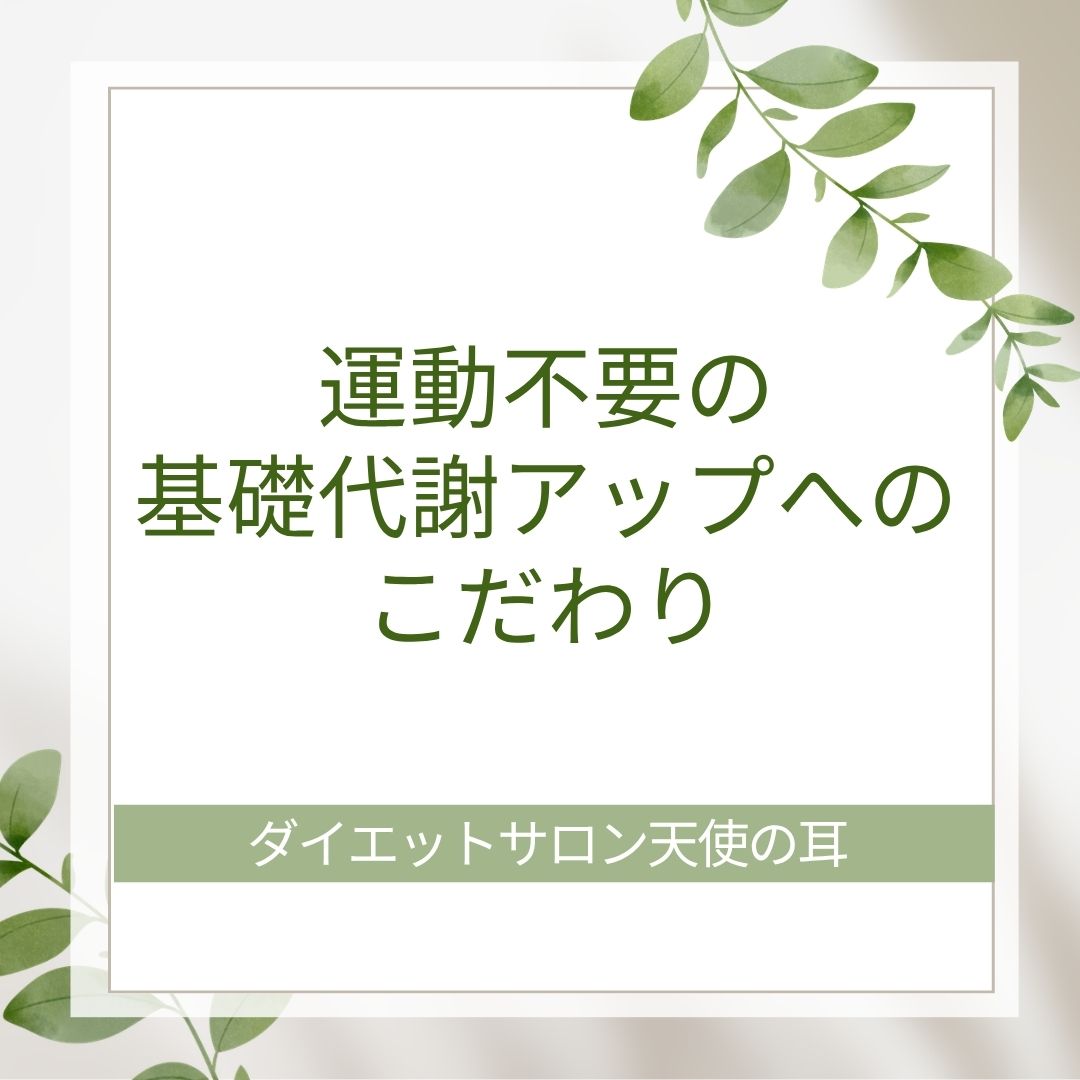 運動不要の基礎代謝アップへのこだわり